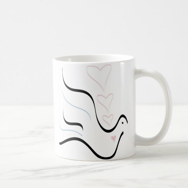 Stylized Dove in Pastel Colours Coffee Mug (Right)