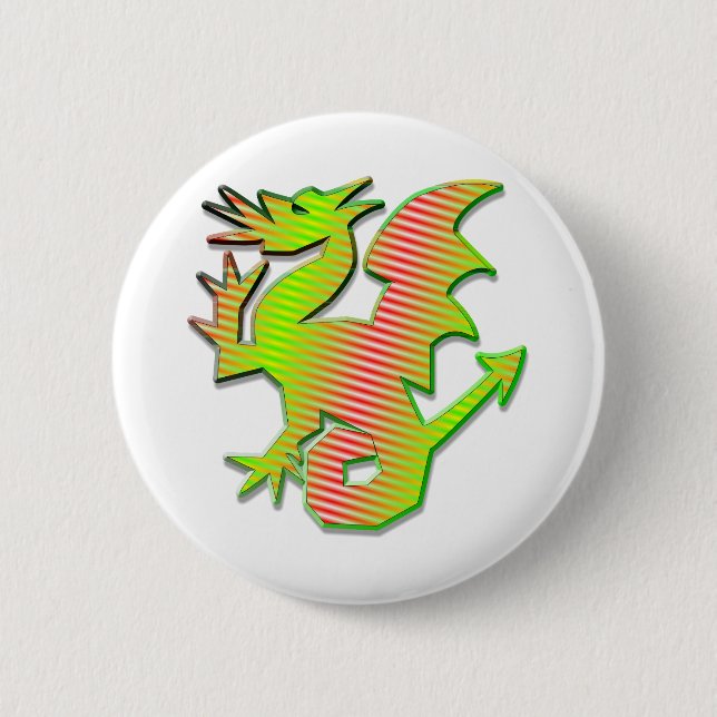 Stylized Dragon 2 Inch Round Button (Front)