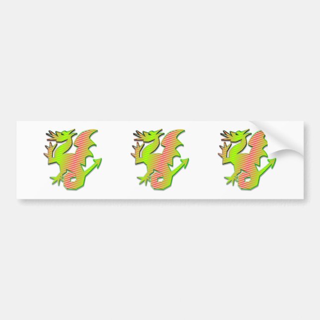 Stylized Dragon Bumper Sticker (Front)