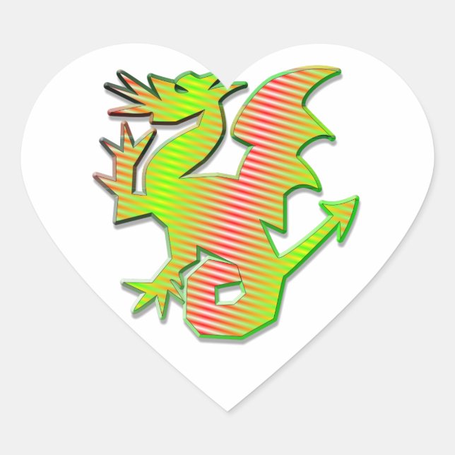 Stylized Dragon Heart Sticker (Front)