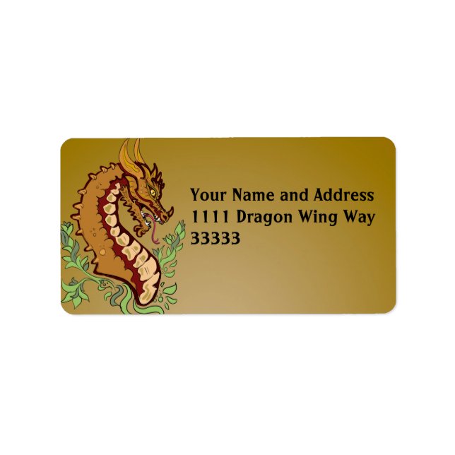 Stylized Dragon Label (Front)