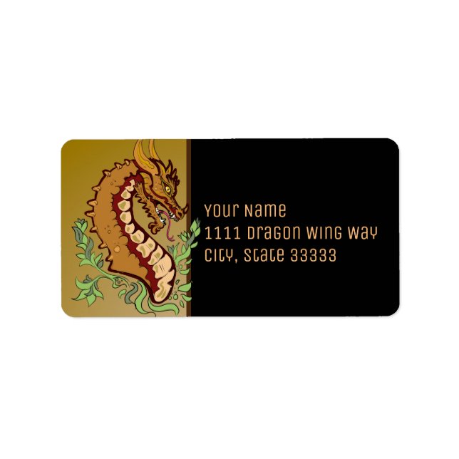 Stylized Dragon Label (Front)