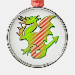 Stylized Dragon Metal Ornament