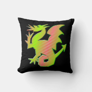 Stylized Dragon Throw Pillow