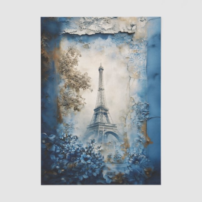 Stylized Eiffel Tower Paris Collage FE1 Decoupage Tissue Paper (Front)