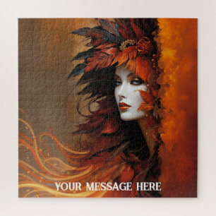 Stylized fall portrait of a woman jigsaw puzzle