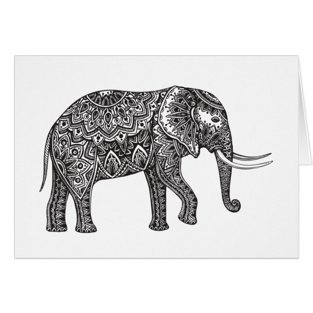 Stylized Fantasy Elephant Doodle (Front Horizontal)