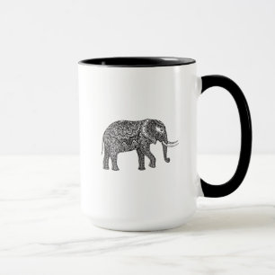 Stylized Fantasy Elephant Doodle Mug