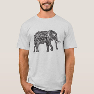 Stylized Fantasy Elephant Doodle T-Shirt