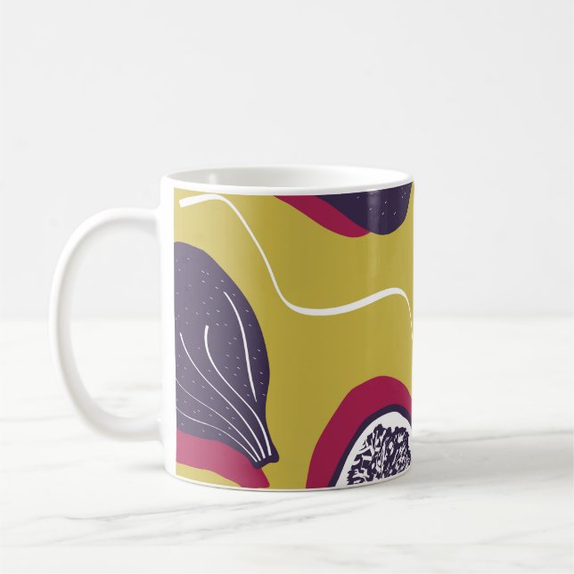 Stylized Figs Vintage Vegetable Print Coffee Mug (Left)
