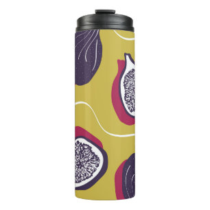 Stylized Figs Vintage Vegetable Print Thermal Tumbler