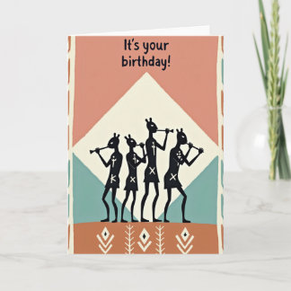 Stylized Figures Birthday Card