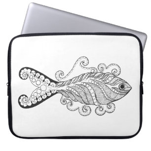 Stylized Fish Laptop Sleeve