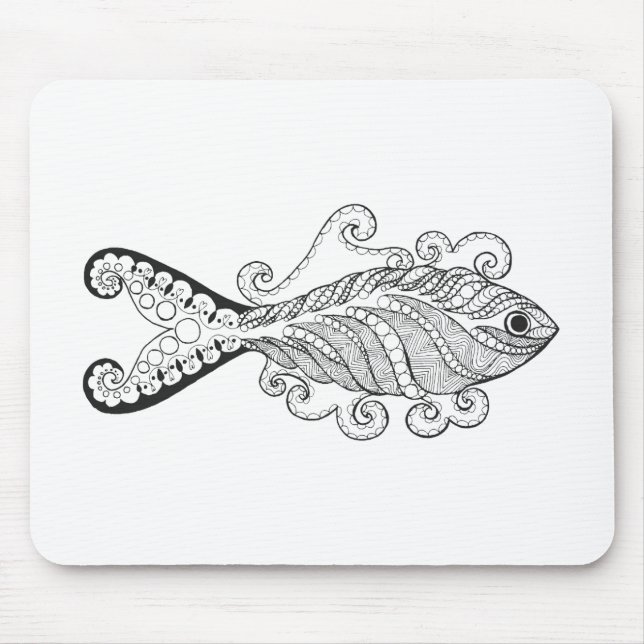 Stylized Fish Mouse Pad (Front)