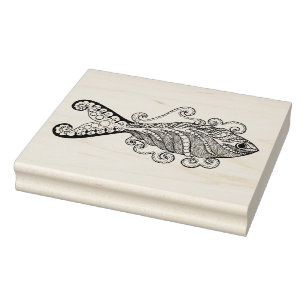 Stylized Fish Rubber Stamp