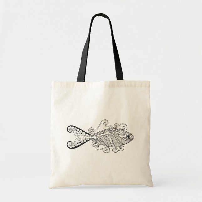 Stylized Fish Tote Bag (Front)