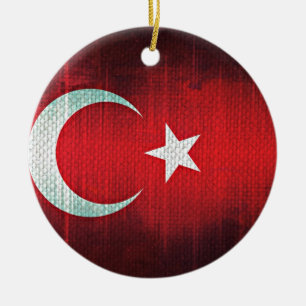 Stylized Flag of Turkey Ceramic Ornament