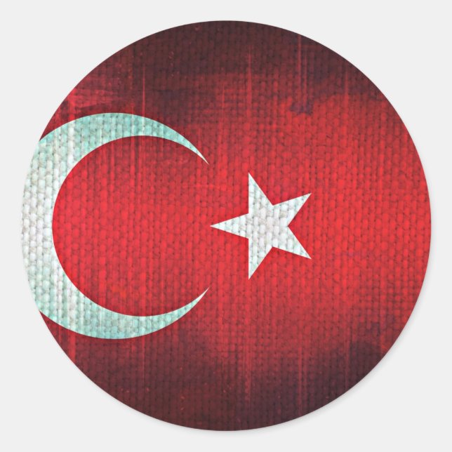 Stylized Flag of Turkey Classic Round Sticker (Front)