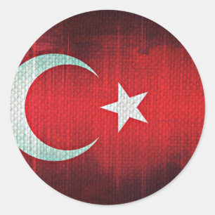 Stylized Flag of Turkey Classic Round Sticker