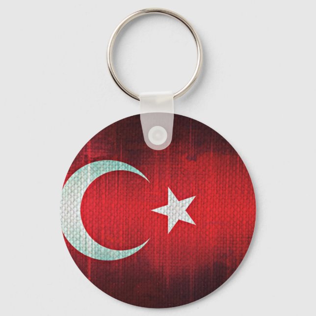 Stylized Flag of Turkey Keychain (Front)