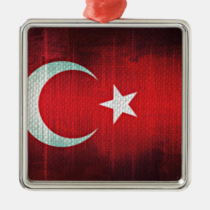 Stylized Flag of Turkey Metal Ornament