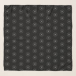 Stylized floral geometric rosette pattern black scarf<br><div class="desc">Stylish scarf with elegant stylized geometric floral motif pattern featuring chic rosette flowers. Exclusively designed for you by Happy Dolphin Studio. Contact me for other colours!</div>