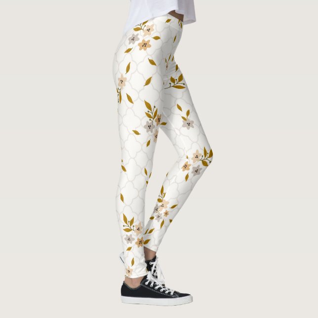 Stylized Floral Print Leggings (Right)