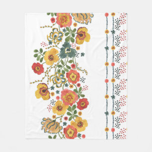 Stylized Floral: Watercolor Seamless Design. Fleece Blanket