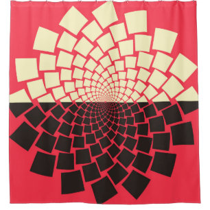 Stylized Flower: Black Red Ivory