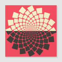 Stylized Flower: Black Red Ivory