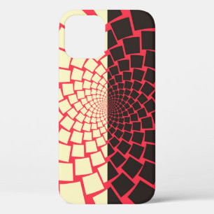 Stylized Flower: Black Red Ivory iPhone 12 Case