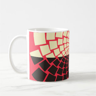 Stylized Flower: Black Red Ivory Coffee Mug