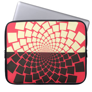 Stylized Flower: Black Red Ivory Laptop Sleeve