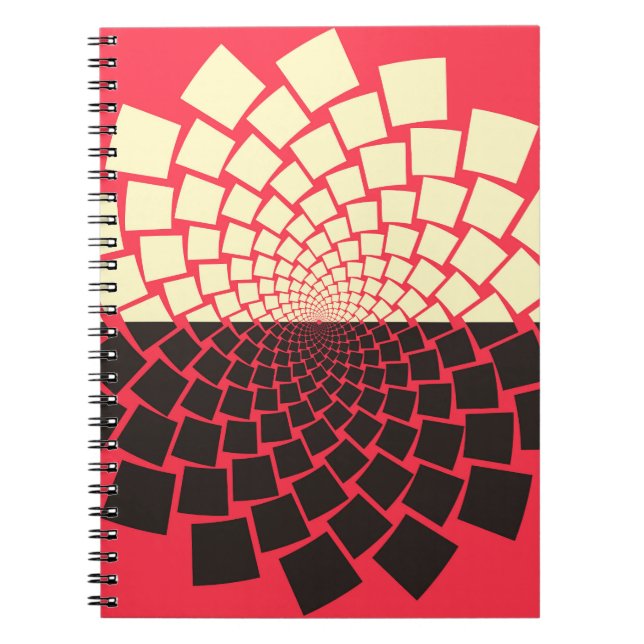 Stylized Flower: Black Red Ivory Notebook (Front)