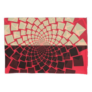 Stylized Flower: Black Red Ivory Pillowcase