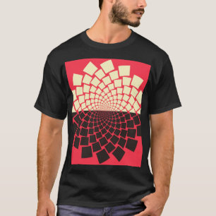 Stylized Flower: Black Red Ivory T-Shirt