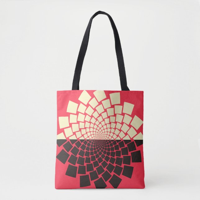 Stylized Flower: Black Red Ivory Tote Bag (Front)