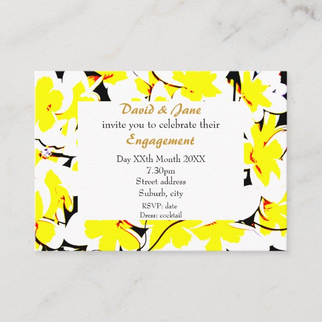 stylized flower bouquet invite (Front)
