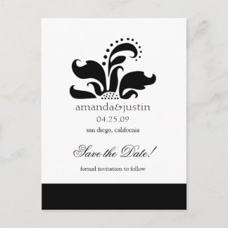 Stylized Flower Logo SaveTheDates Announcement Postcard