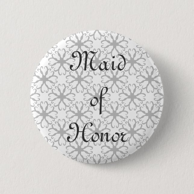 Stylized Flower Maid of Honour Button (Front)