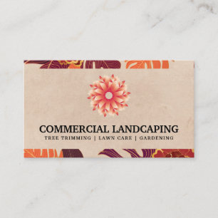 Stylized Flower   Palm Leaves Business Card