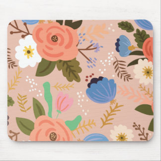 Stylized flower pattern mouse pad