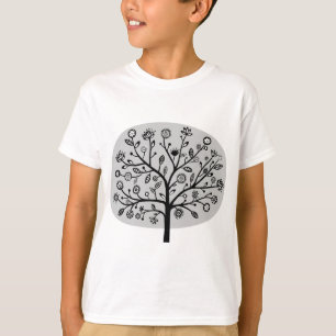 Stylized Flower Tree - Light Grey T-Shirt