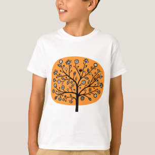 Stylized Flower Tree - Light Orange T-Shirt