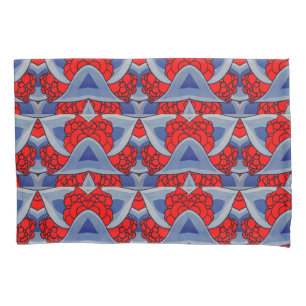 stylized flowers and leaves print pillowcase