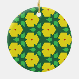 Stylized Flowers Ceramic Ornament