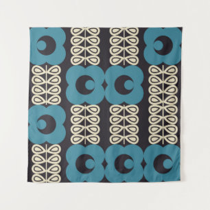 Stylized Flowers: Modern Vintage Geometric. Tapestry