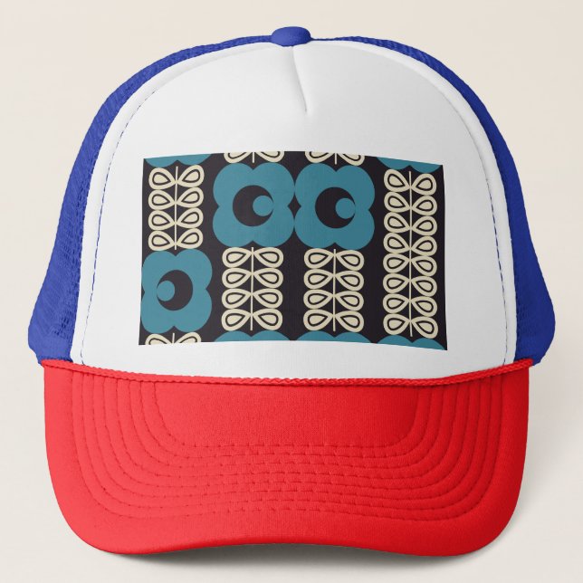 Stylized Flowers: Modern Vintage Geometric. Trucker Hat (Front)