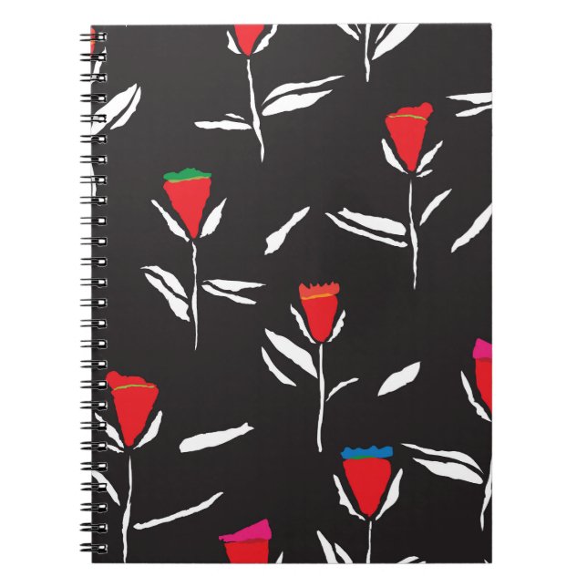 Stylized Flowers: Vintage Pattern Elegance Notebook (Front)