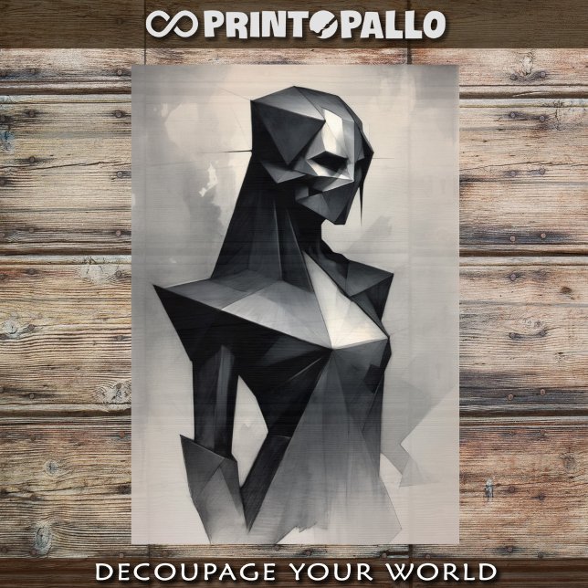 Stylized futuristic metallic woman  tissue paper (Creator Uploaded)
